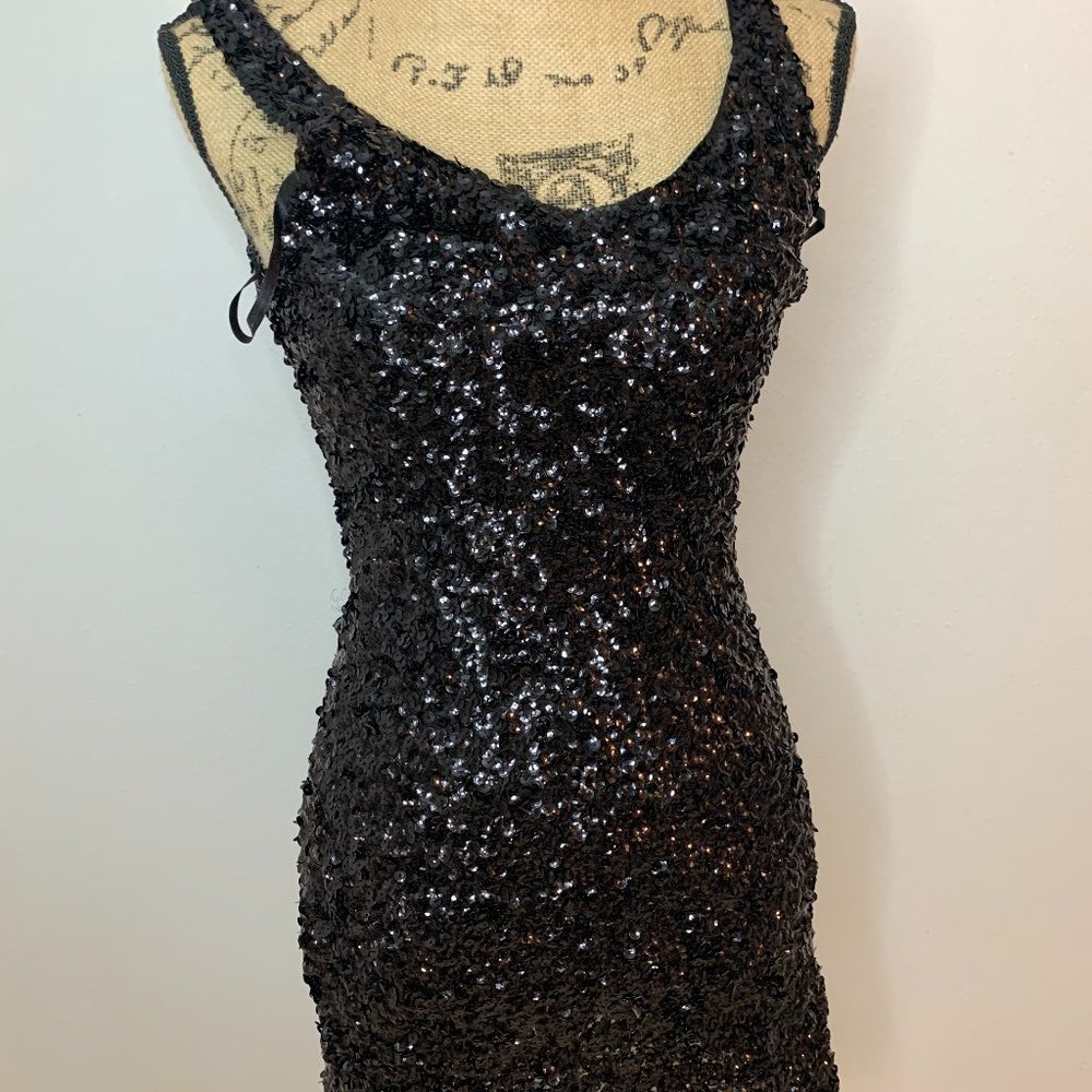 Black Sequin Dress - Runs like a Small/Medium